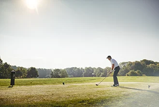 man playing golf