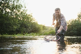 man fishing