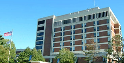 white building with brick